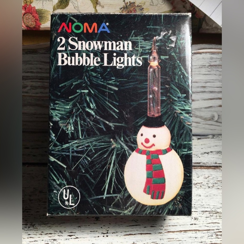 Vtg Noma Bubble Lights pack of 2 snowman